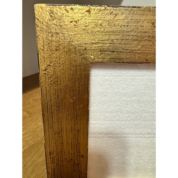 Pottery Barn Gold-Tone Wood Picture Frame With Black Velvet Back - Picture 2 of 6